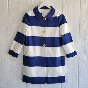 Kate Spade blue and white stripe coat